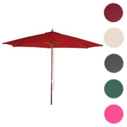Sonnenschirm Florida, Gartenschirm Marktschirm, Ø 3m Polyester/Holz ~ Variantenangebot