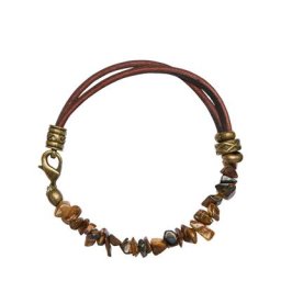 Mey & Edlich Herren Naturschliff-Armband braun L, M