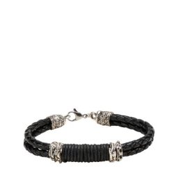 Mey & Edlich Herren Massives Lederarmband schwarz L, M
