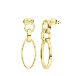 Lucardi Ohrringe, Edelstahl, vergoldet (750 Gold), Modeste Damen