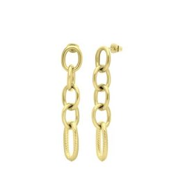 Lucardi Ohrringe, Edelstahl, vergoldet (750 Gold), Cossette Damen
