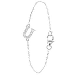 Lucardi Silberarmband, Buchstabe mit Zirkonia - r Armbänder & Armreife Damen