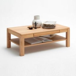 Couchtisch Kernbuche mit Ablage 115x65 cm Sena