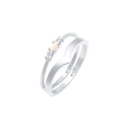 Elli Elli Ring Set Marquise Opal Zirkonia Dreieck 925 Silber Ringe Damen