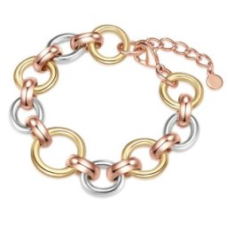 Lulu & Jane Armband Metall-Legierung in Silber/Gelbgold/Roségold Armbänder & Armreife Damen