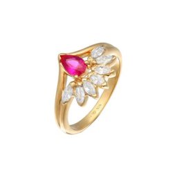 Elli Elli Ring Zirkonia Synthetischer Rubin 925 Silber Ringe Damen