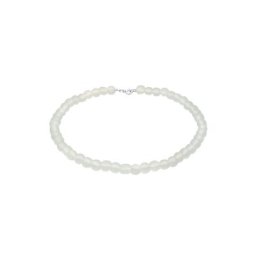 Elli Elli Halskette Glas Bead Matt Weiß 925 Silber Ketten Damen