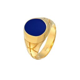 KUZZOI KUZZOI Ring Basic Herren Siegelring Oval Emaille 925er Silber Ringe