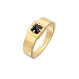KUZZOI KUZZOI Ring Herren Bandring Solitär Onyx Pyramide 925 Silber Ringe