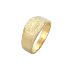 KUZZOI KUZZOI Ring Basic Siegelring Herren Quadrat Matt 925 Silber Ringe