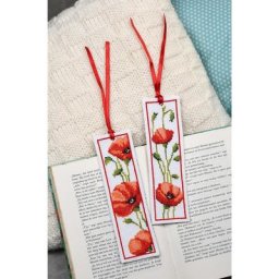 Lesezeichen Mohnblüten, 2er-Set