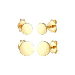 Elli Elli Ohrringe Disc Plättchen Kreis Basic 2er Set 925 Silber Damen