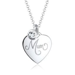 Elli Elli Halskette Mum-Schriftzug Kristalle 925 Silber Ketten Damen