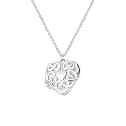 Elli Elli Halskette Herz Medaillon Ornament 925 Sterling Silber Ketten Damen