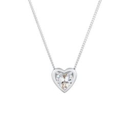 Elli Elli Halskette Herz Love Anhänger Zirkonia Kristall 925 Silber Ketten Damen