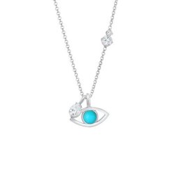 Elli PREMIUM Elli PREMIUM Halskette Evil Eye Synth. Opal Topas Tropfen 925 Silber Ketten Damen