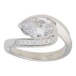 Smart Jewel Ring mit funkelnden Zirkonia Steinen, Silber 925 Ringe Weiss Damen