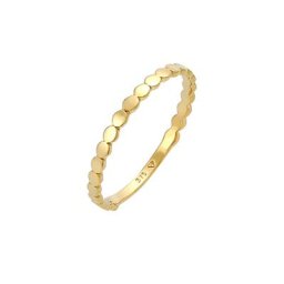 Elli PREMIUM Elli PREMIUM Ring Plättchen Rund Stapelring Geo Basic 375 Gelbgold Ringe Damen