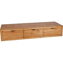 MiaMöbel Mexico Lowboard, 195 cm, 3 Schubladen Massivholz Pinie Landhaus Mexiko Möbel Mexikanisch