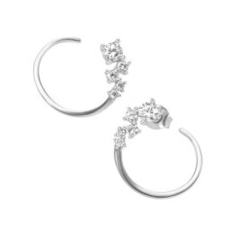 Smart Jewel Ohrstecker rund, mit Zirkonia, Silber 925 Ohrringe Silber Damen