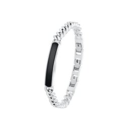 s.Oliver Identarmband für Herren, Edelstahl, Achat Armbänder & Armreife