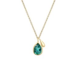 Elli PREMIUM Elli PREMIUM Halskette Panzerkette Drop Quartz Grün 925 Silber Ketten Damen