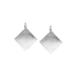 Nenalina Nenalina Kolczyki Basic Geo Viereck Brushed Trend 925 Silber Ohrringe Damen
