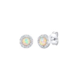 Elli PREMIUM Elli PREMIUM Ohrringe Stecker Opal Kristalle Zart 925 Silber Damen