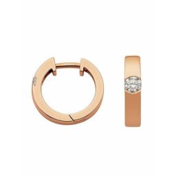 Adelia´s Paar Ohrhänger 1 Paar 925 Silber Ohrringe / Creolen mit Zirkonia Ø 15,5 mm, 925 Sterling Silber mit Zirkonia Silberschmuck für Damen