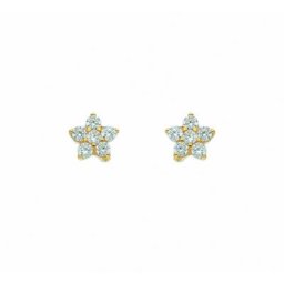 Adelia´s Paar Ohrhänger 1 Paar 333 Gold Ohrringe / Ohrstecker Blüte mit Zirkonia, mit Zirkonia Goldschmuck für Damen