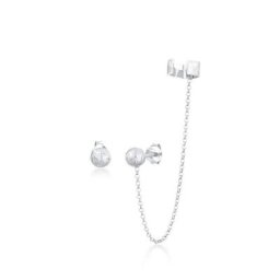 Elli Paar Ohrstecker Earcuff Klemme Stecker Kugel 925 Silber