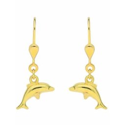 Adelia´s Paar Ohrhänger 1 Paar 333 Gold Ohrringe / Ohrhänger Delphin, 333 Gold Goldschmuck für Damen
