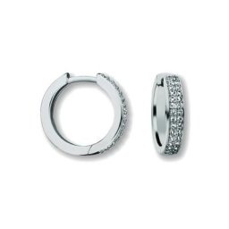 ONE ELEMENT Paar Creolen Zirkonia Ohrringe Creolen aus 925 Silber, Damen Silber Schmuck