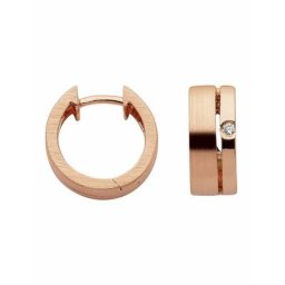Adelia´s Paar Ohrhänger 1 Paar 925 Silber Ohrringe / Creolen mit Zirkonia Ø 14,1 mm, 925 Sterling Silber mit Zirkonia Silberschmuck für Damen