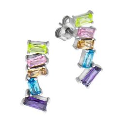 Firetti Paar Ohrstecker Regenbogen, mit Zirkonia (synth)