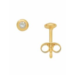 Adelia´s Paar Ohrhänger 585 Gold Ohrringe Ohrstecker mit Diamant Brillant Ø 4,1 mm, mit Diamant / Brillant Goldschmuck für Damen