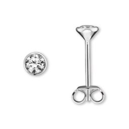 ONE ELEMENT Paar Ohrstecker Zirkonia Zarge Ohrringe Ohrstecker aus 925 Silber, Damen Silber Schmuck Zarge