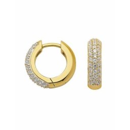 Adelia´s Paar Ohrhänger 333 Gold Ohrringe Creolen mit Zirkonia Ø 13,9 mm, mit Zirkonia Goldschmuck für Damen
