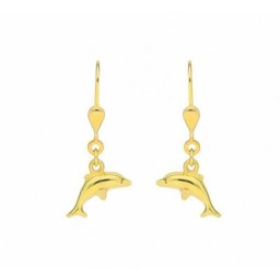 Adelia´s Paar Ohrhänger Damen Goldschmuck 1 Paar 333 Gold Ohrringe / Ohrhänger Delphin, 333 Gold Goldschmuck für Damen