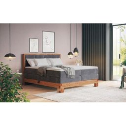 COTTA Boxspringbett Maestro, Boxspringbett aus Balkeneiche, mit 7-Zonen Taschenfederkern Matratze