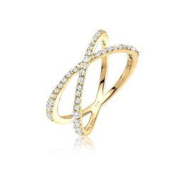 Elli Fingerring Silberring Kreuz mit Zirkonia 925 Silber