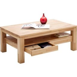 MCA furniture Couchtisch, Couchtisch Massivholz mit Schubladen