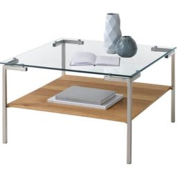 MCA furniture Couchtisch Glasgow, Glastischplatte mit Ablageboden