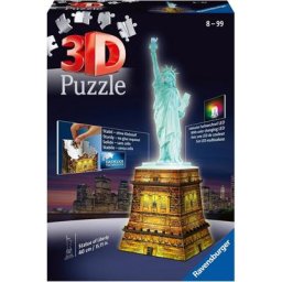 Ravensburger 3D-Puzzle Freiheitsstatue bei Nacht, 108 Puzzleteile, mit Farbwechsel LEDs, Made in Europe, FSC® - schützt Wald - weltweit