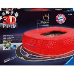Ravensburger 3D-Puzzle Allianz Arena bei Nacht, 216 Puzzleteile, inkl. LED-Lichterband, Made in Europe, FSC® - schützt Wald - weltweit