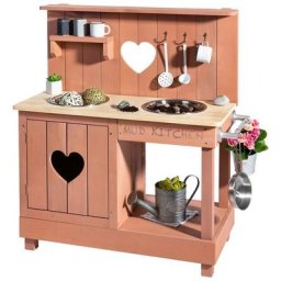 MUDDY BUDDY® Outdoor-Spielküche Adventurer Heart Holz, Matschküche, puderrosa