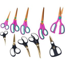KING Scheren-Set Easycut, (Set, 10-tlg), 5 Scheren, Edelstahlklingen, Titan beschichtet, Soft-Touch Griffe