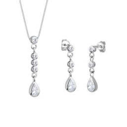 Elli Elli Schmuckset Tropfen Zirkonia 925 Sterling Silber Schmuck-Set Damen
