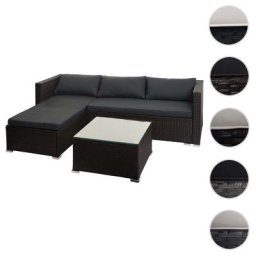 Poly-Rattan Garnitur HWC-F57, Balkon-/Garten-/Lounge-Set Sofa Sitzgruppe ~ Variantenangebot