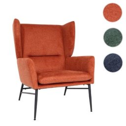 Lounge-Sessel HWC-L62, Ohrensessel Cocktailsessel Sessel Polstersessel, Stoff/Textil Metall ~ Variantenangebot